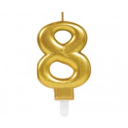  Κερί Χρυσό "8" Sparkling Celebrations Gold / 8 εκ υψός