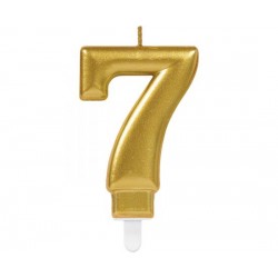  Κερί Χρυσό "7" Sparkling Celebrations Gold / 8 εκ υψός