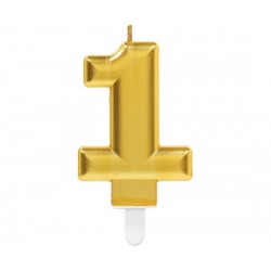  Κερί Χρυσό "1" Sparkling Celebrations Gold / 8 εκ υψός