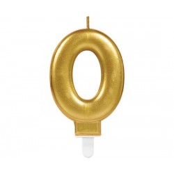  Κερί Χρυσό "0" Sparkling Celebrations Gold / 8 εκ υψός