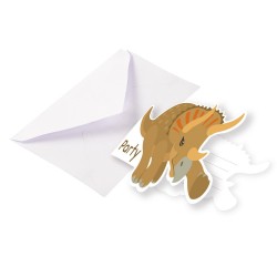  Προσκλήσεις πάρτυ με φάκελο Happy Dinosaur (8 τεμ)