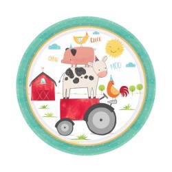  Πιάτα Μεγάλα Ζωάκια Φάρμας Barnyard Birthday / 8 τεμ