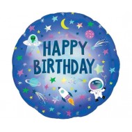 Μπαλόνι Foil 17" Happy Birthday Outer Space