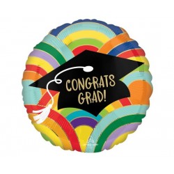 Μπαλόνι Foil 18" Αποφοίτηση Grad Rainbows All Around