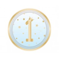Πιάτα Μεγάλα 1st Birthday Blue Ombre /8 τεμ