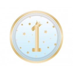 Πιάτα Μεγάλα 1st Birthday Blue Ombre /8 τεμ