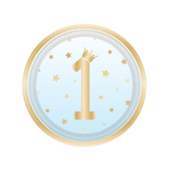 Πιάτα Μεγάλα 1st Birthday Blue Ombre /8 τεμ Πιάτα Μεγάλα 1st Birthday Blue Ombre /8 τεμ
