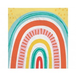 Χαρτοπετσέτες Μεγάλες Retro Rainbow /16 τεμ