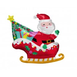 Μπαλόνι Foil Santa's Sleigh - Άγιος Βασίλης / 76εκ x 71εκ