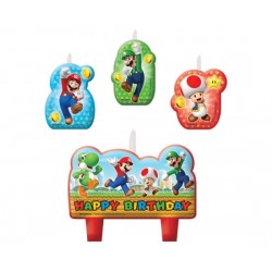 Μίνι Κεριά Super Mario 4.5 / 6 cm (4 Τεμ.)