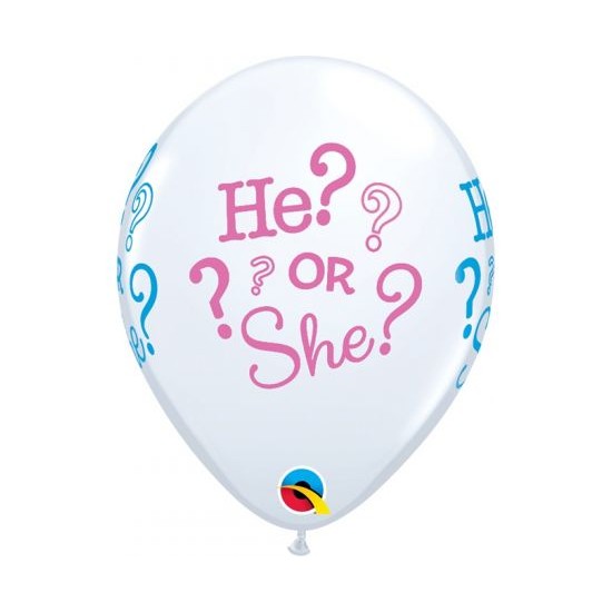  Μπαλόνια Λάτεξ 11" Gender Reveal He or She ? / 6 τεμ