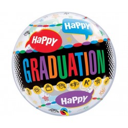 Μπαλόνι Bubble Μονό 22" Happy Graduation - Congrats Grad 56εκ