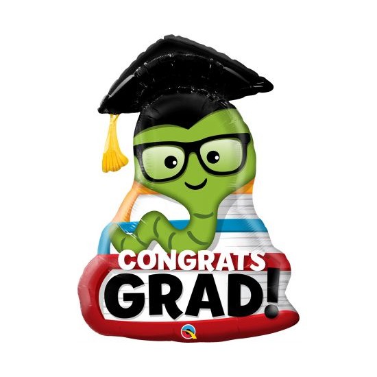  Μπαλόνι Φοιλ Σχήμα Congrats Grad Bookworm