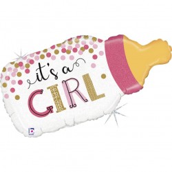Μπαλόνι Γέννησης It’s a Girl Μπιμπερό με Κομφετί