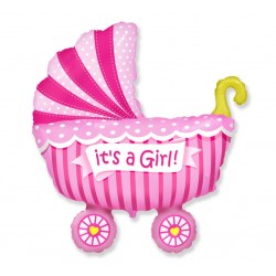 Μπαλόνι Foil It’s a Girl Καροτσάκι Ροζ