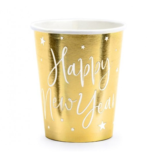 Ποτήρια Χρυσά Happy New Year (6 τεμ) Ποτήρια Χρυσά Happy New Year (6 τεμ)