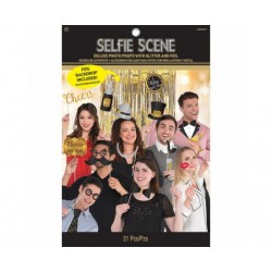 Photobooth Σετ Happy New Year με Κουρτίνα Χρυσή