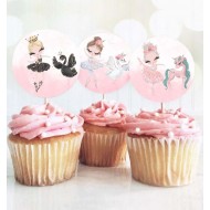 Topper Cupcake Μπαλαρίνα (6 τεμ)
