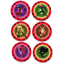 Κονκάρδες Miraculous Ladybug (6 τεμ)