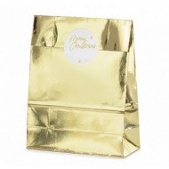  Χρυσές Σακούλες για δωράκια Merry Christmas (3 τεμ)
