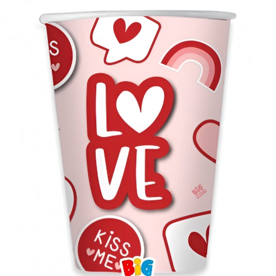 Χάρτινα Ποτήρια – Love (6 τεμ)