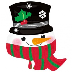 Snowman with Scarf Shaped Foil Balloon