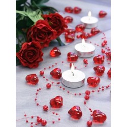 Διακοσμητικές Καρδιές Crystal Κόκκινες 21mm (30 τεμ)
