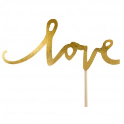 Toppers Για Cupcake Χρυσά Love-Sweet-Yum (6 τεμ)