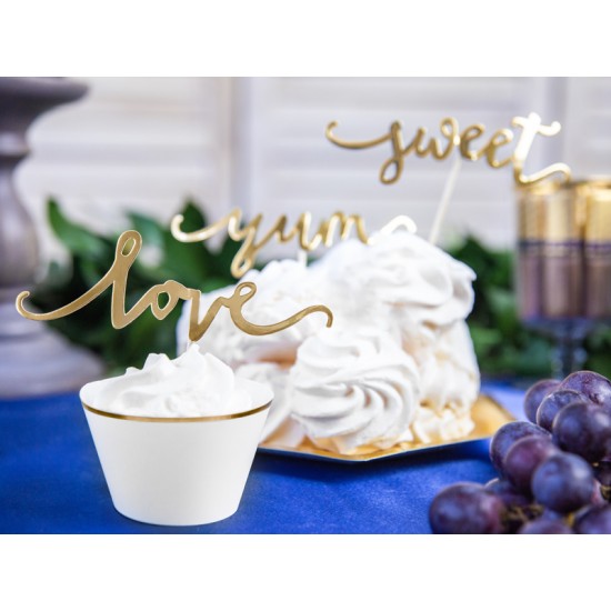 Toppers Για Cupcake Χρυσά Love-Sweet-Yum (6 τεμ) Toppers Για Cupcake Χρυσά Love-Sweet-Yum (6 τεμ)