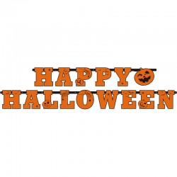 Γιρλάντα Happy Halloween πορτοκαλί 210cm