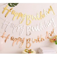 Banner “Happy Βirthday” καλλιγραφικά