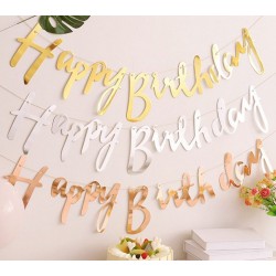 Banner “Happy Βirthday” καλλιγραφικά
