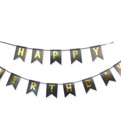 Διακοσμητικό μπάνερ μαύρο “Happy birthday”