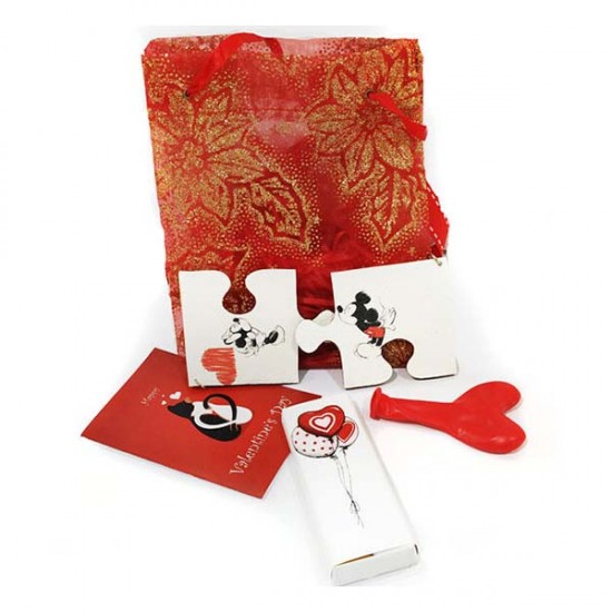 Δωράκια Βαλεντίνου σε πουγκί “Mickey & Minnie”