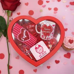 Κουτί δώρο για ζευγάρι με διάφανο καπάκι λιώνω για σένα