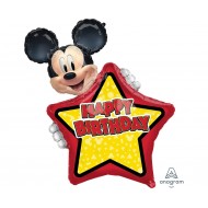 Μπαλόνι Foil Σχήμα Mickey Mouse Happy Birthday / 63 x 76 εκ