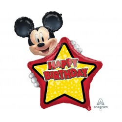 Μπαλόνι Foil Σχήμα Mickey Mouse Happy Birthday / 63 x 76 εκ