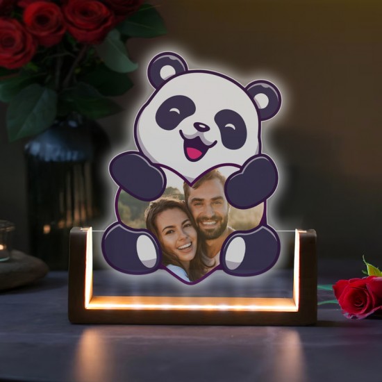 Φωτιστικό led για Ζευγάρι με Φωτογραφία – Panda Love