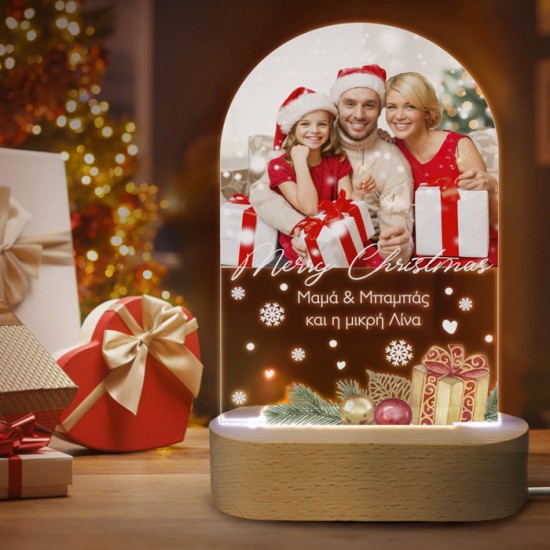 Φωτιστικό led με βάση – Christmas gifts με φωτογραφία