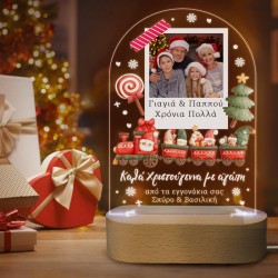 Φωτιστικό led με βάση Χριστουγεννιάτικο – Παππούς και Γιαγιά