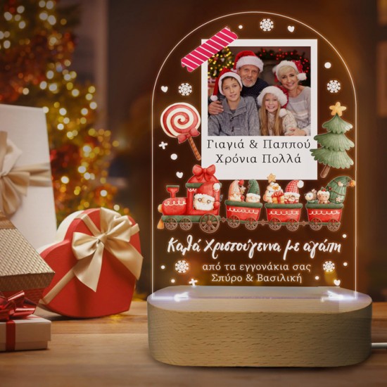Φωτιστικό led με βάση Χριστουγεννιάτικο – Παππούς και Γιαγιά