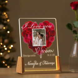 Φωτιστικό led με φωτογραφία – Red Roses Heart