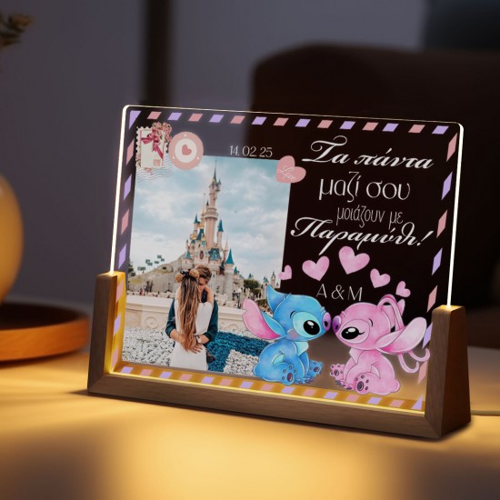 Φωτιστικό led με Φωτογραφία – Stitch & Angel