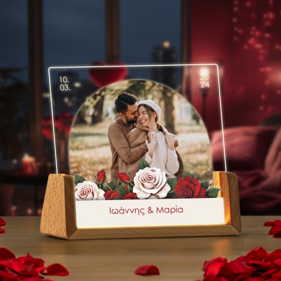 Φωτιστικό led με Φωτογραφία – Τριαντάφυλλα