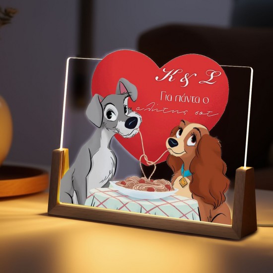 Φωτιστικό led με βάση – Λαίδη & Αλήτης