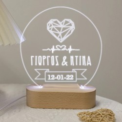 Φωτιστικό led plexiglass – Diamond Heart