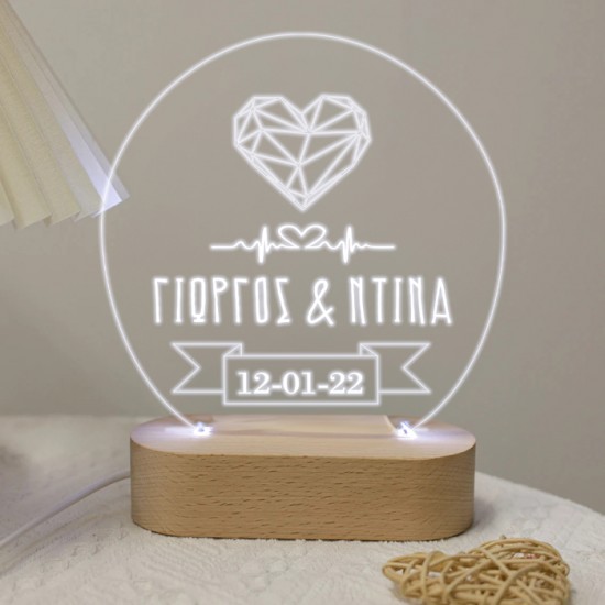 Φωτιστικό led plexiglass – Diamond Heart Φωτιστικό led plexiglass – Diamond Heart