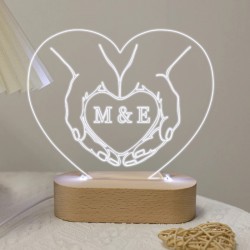 Φωτιστικό led & plexiglass – Hold my Heart