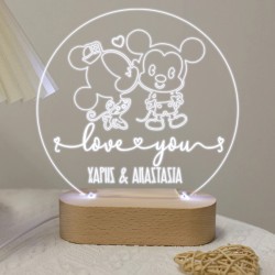 Φωτιστικό led plexiglass – Mickey & Minnie