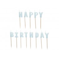 Κεράκια Happy Birthday Γαλάζια (13τμχ)